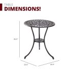 3-Piece Floral Outdoor Patio Bistro Set, Cast Aluminum Outdoor Furniture, Small Patio Sets, Balcony Furniture Sets, Small Outdoor Table and Chairs, Patio Chair Set