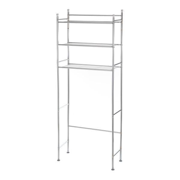 Over the Toilet Storage, 3-Shelf Bathroom Space Saver, Mainstays, Chrome