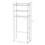 Over the Toilet Storage, 3-Shelf Bathroom Space Saver, Mainstays, Chrome