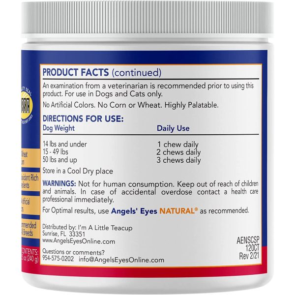 ANGELS' EYES Natural Sweet Potato Soft Chews 120 Ct (Model AENSCSP 120)