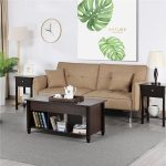 Alden Design 41" Lift Top Coffee Table with 3 Storage Compartments, Espresso