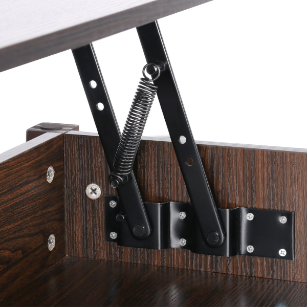 Alden Design 41" Lift Top Coffee Table with 3 Storage Compartments, Espresso