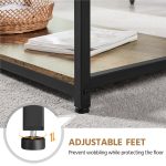 Alden Design Industrial Coffee Table with Storage Shelf, Rustic Brown