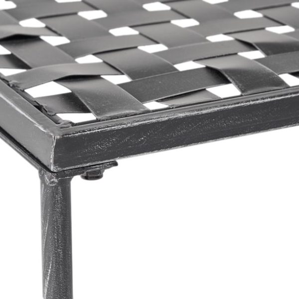 Alexander Outdoor Iron Coffee Table, Black