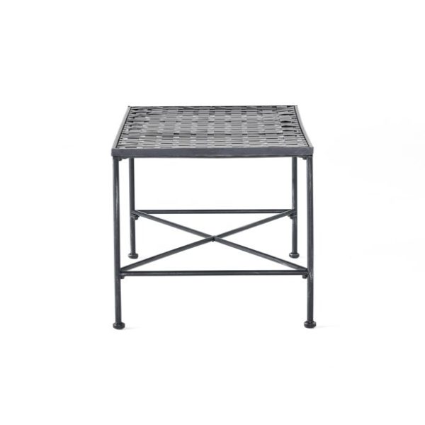 Alexander Outdoor Iron Coffee Table, Black