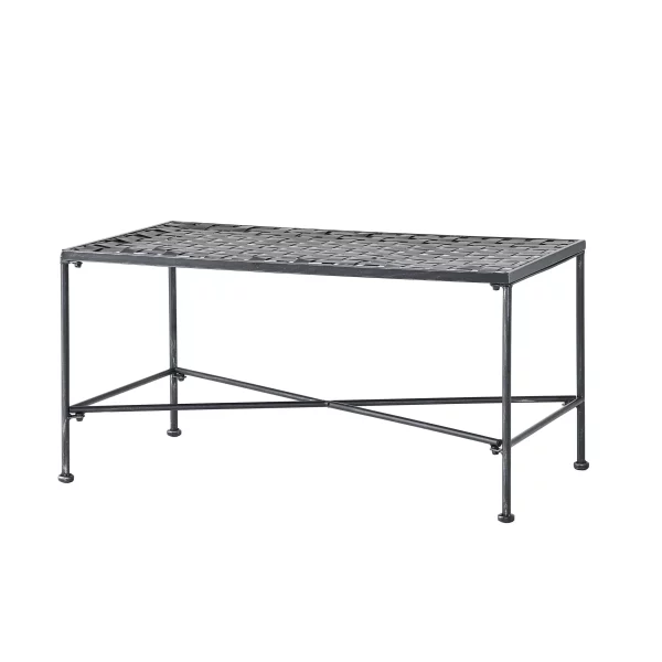 Alexander Outdoor Iron Coffee Table, Black