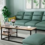 Amzdeal Coffee Table with Shelf, Living Room Table with Storage, 40L x 20.5W x 16.5H inch, Easy Assembly and Stable,