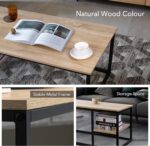 Amzdeal Coffee Table with Shelf, Living Room Table with Storage, 40L x 20.5W x 16.5H inch, Easy Assembly and Stable,