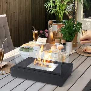 Arttoreal Upgrades Tabletop Rectangle Fire Pits,Portable Smokeless Bio Ethanol Fireplace with Realistic Burning, Awesome Gifts