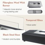 Arttoreal Upgrades Tabletop Rectangle Fire Pits,Portable Smokeless Bio Ethanol Fireplace with Realistic Burning, Awesome Gifts