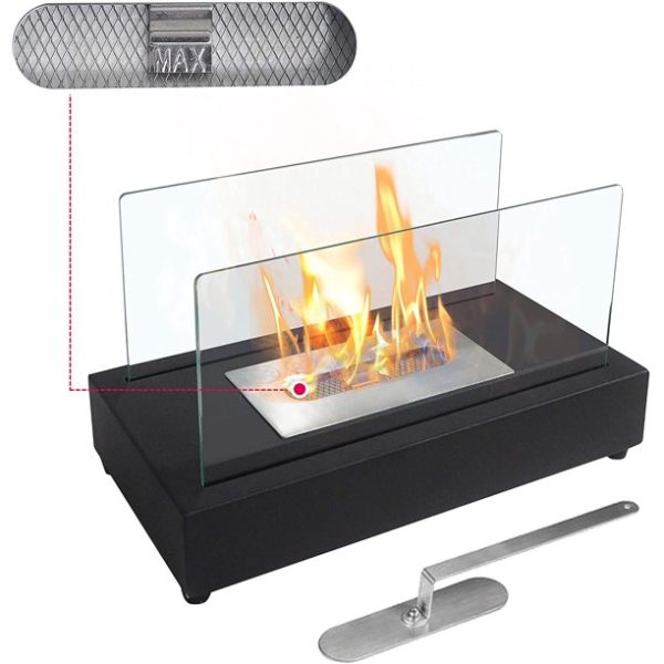 Arttoreal Upgrades Tabletop Rectangle Fire Pits,Portable Smokeless Bio Ethanol Fireplace with Realistic Burning, Awesome Gifts