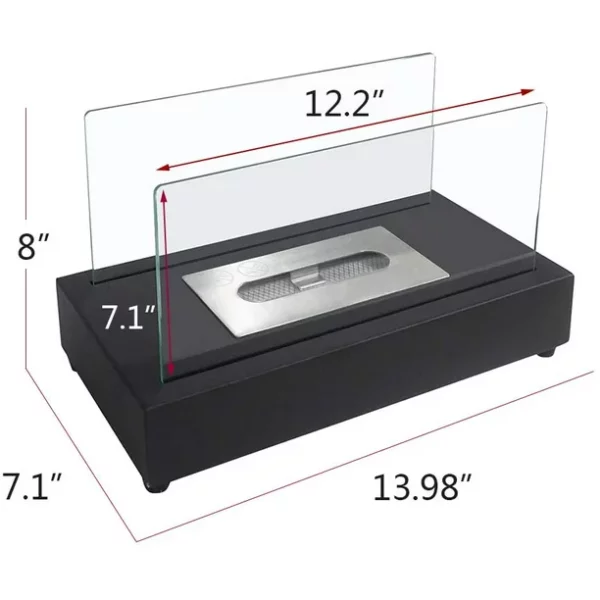 Arttoreal Upgrades Tabletop Rectangle Fire Pits,Portable Smokeless Bio Ethanol Fireplace with Realistic Burning, Awesome Gifts