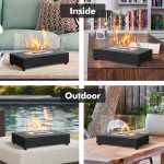 Arttoreal Upgrades Tabletop Rectangle Fire Pits,Portable Smokeless Bio Ethanol Fireplace with Realistic Burning, Awesome Gifts