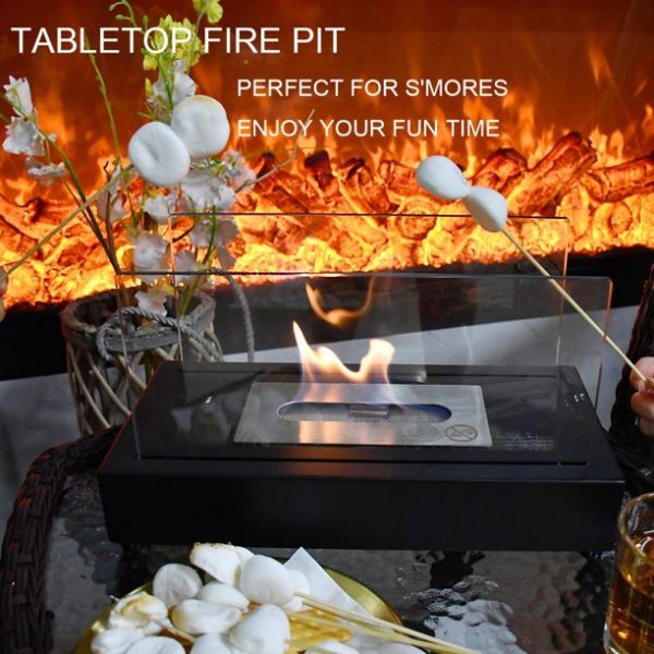 Arttoreal Upgrades Tabletop Rectangle Fire Pits,Portable Smokeless Bio Ethanol Fireplace with Realistic Burning, Awesome Gifts