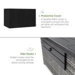 Best Choice Products 52in Wicker Propane Gas Fire Pit Table 50,000 BTU w/ Glass Wind Guard, Tank Holder, Cover - Gray