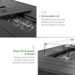 Best Choice Products 52in Wicker Propane Gas Fire Pit Table 50,000 BTU w/ Glass Wind Guard, Tank Holder, Cover - Gray