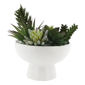 Better Homes & Gardens Artificial Succulent Arrangement in Ceramic Planter, 8”