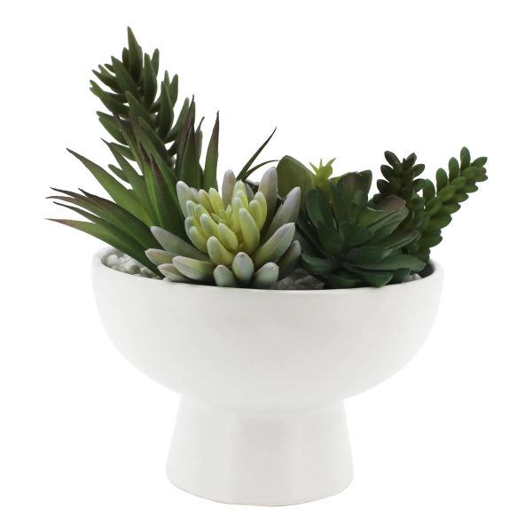 Better Homes & Gardens Artificial Succulent Arrangement in Ceramic Planter, 8”