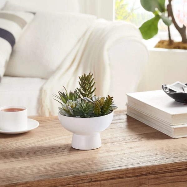 Better Homes & Gardens Artificial Succulent Arrangement in Ceramic Planter, 8”