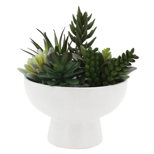 Better Homes & Gardens Artificial Succulent Arrangement in Ceramic Planter, 8”