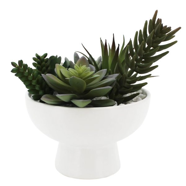 Better Homes & Gardens Artificial Succulent Arrangement in Ceramic Planter, 8”