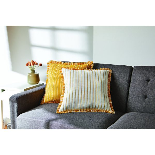 Better Homes & Gardens Decorative Throw Pillow, Reversible Stripe, Yellow, 20''x20''