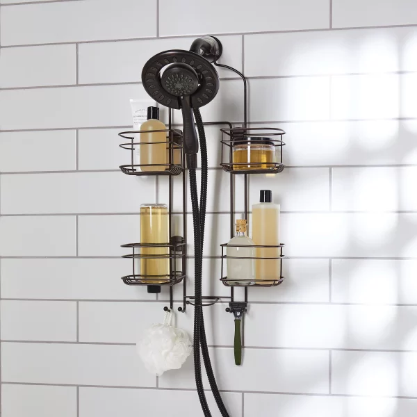 Better Homes & Gardens Expandable over-the-Shower Caddy, 4 Shelves, Oil Rubbed Bronze