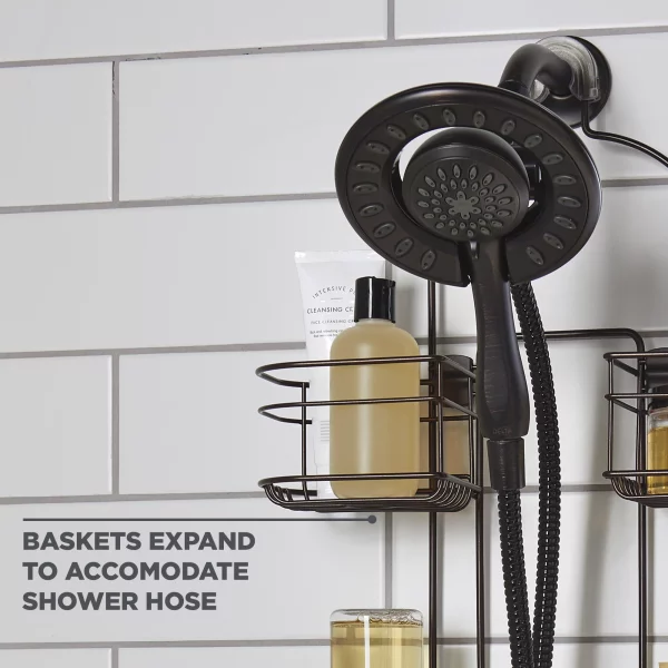 Better Homes & Gardens Expandable over-the-Shower Caddy, 4 Shelves, Oil Rubbed Bronze