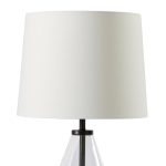 Better Homes & Gardens Glass with Black Base Table Lamp, 18" H