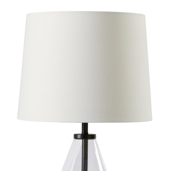 Better Homes & Gardens Glass with Black Base Table Lamp, 18" H