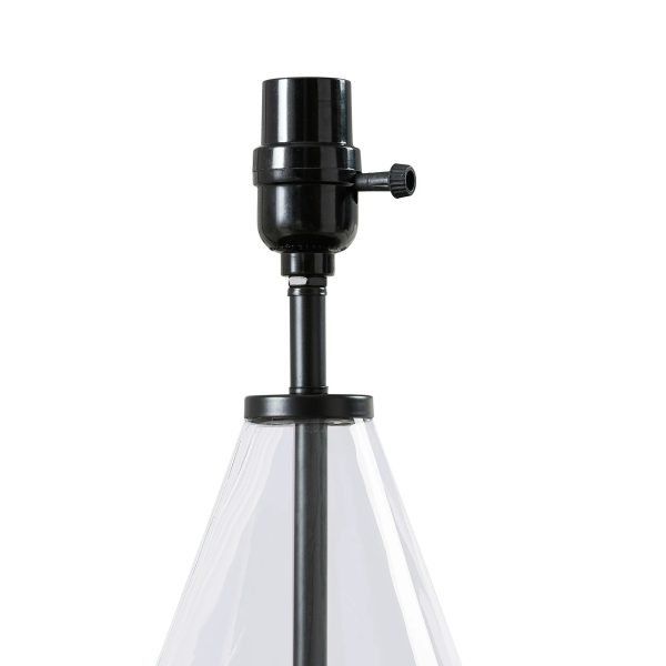 Better Homes & Gardens Glass with Black Base Table Lamp, 18" H