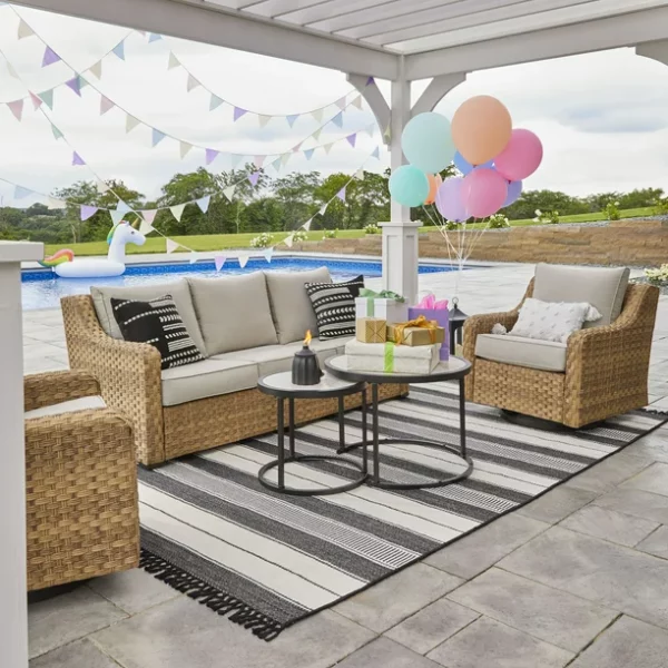 Better Homes & Gardens River Oaks 2 Piece Swivel Glider with Patio Cover