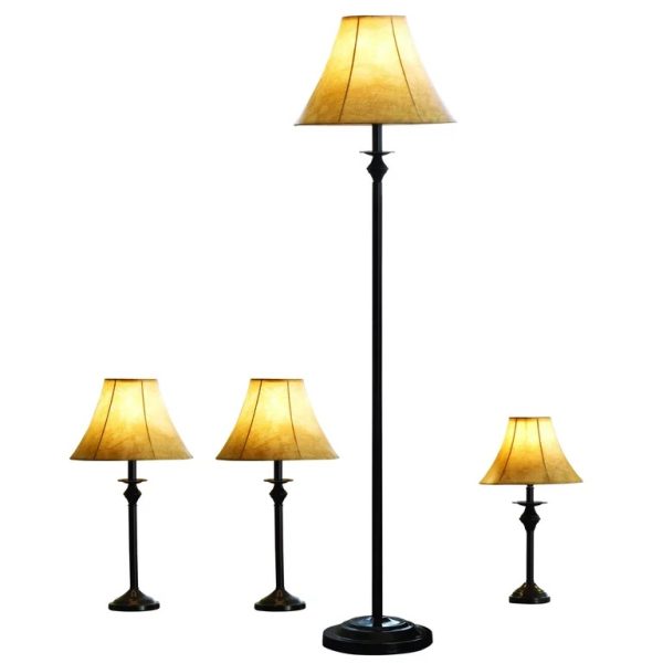 Better Homes & Gardens Traditional 4-Piece Table and Floor Lamp Set, Bronze