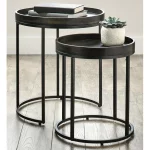 Better Homes & Gardens Tray Top Nesting Tables, Set of 2, Dark Walnut