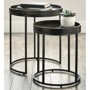 Better Homes & Gardens Tray Top Nesting Tables, Set of 2, Dark Walnut