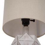 Better Homes & Gardens White Wash Faceted Faux Wood Table Lamp, 15.75"H LED Bulb Included