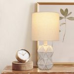 Better Homes & Gardens White Wash Faceted Faux Wood Table Lamp, 15.75"H LED Bulb Included