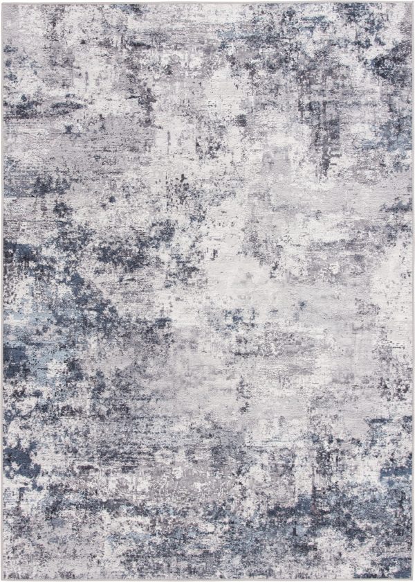 Better Homes and Gardens Abstract Machine Washable Area Rug, Navy, 5'x7'