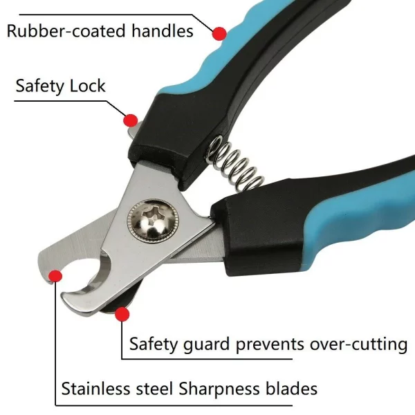 Blue Dog Nail Clippers and Trimmer With Safety Guard, Avoid Over-Cutting Toenail Razor Sharp Blades, Small Medium Large Breeds