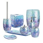 5 Pcs Bright-Colored Mosaic Glass Bathroom Accessory Set