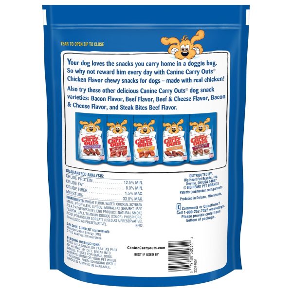 Canine Carry Outs Chicken Flavor Dog Treats, 22.5oz Bag
