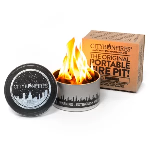 City Bonfires | Portable Fire Pit | Compact and Lightweight | Emergency Heat Kit | 3-5 Hours of Burn Time | No Wood No Embers | Made with Nontoxic Materials in Maryland, USA