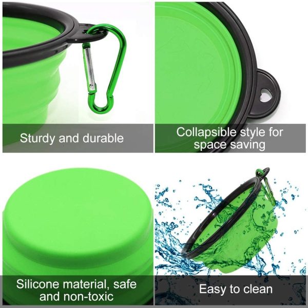 Collapsible Dog Bowl, Foldable Expandable Cup Dish for Pet Cat Food Water Feeding Portable Travel Bowl