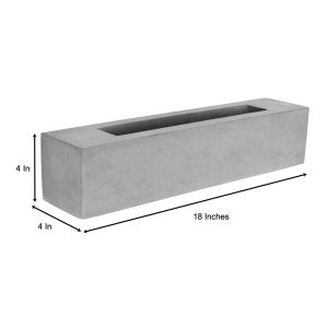 Colsen 18 Inch Rectangular Indoor Outdoor Concrete Tabletop Fire Pit Image 2