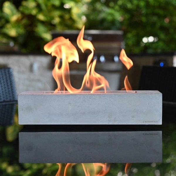 Colsen 18 Inch Rectangular Indoor Outdoor Concrete Tabletop Fire Pit