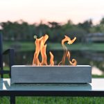 Colsen 18 Inch Rectangular Indoor Outdoor Concrete Tabletop Fire Pit