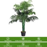Costway 3.5-Feet Artificial Areca Palm Decorative Silk Tree with Basket Indoor Outdoor