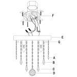 UL Listed 3-Light Crystal Chandelier Ceiling Fixture Pendant