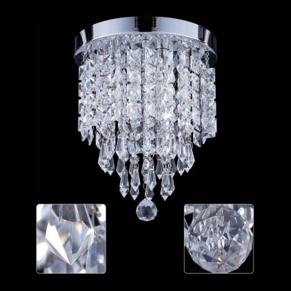 UL Listed 3-Light Crystal Chandelier Ceiling Fixture Pendant