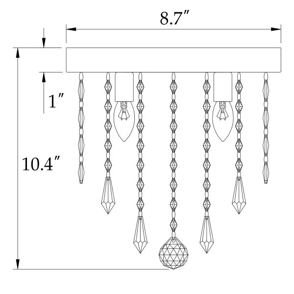 UL Listed 3-Light Crystal Chandelier Ceiling Fixture Pendant